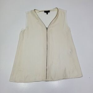 Rag & Bone Top Women Size Large Valarie Sleeveless Zip Top Off White Lightweight